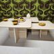 Set of 3 travertine nesting tables
