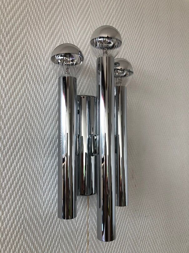 Chrome wall lamps from the 70s