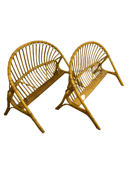 Antique rattan basket bed