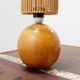 Vintage bohemian bedside or table lamp in wood and rope - 1970s