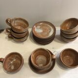 Set of 9 cups and under cups in sandstone