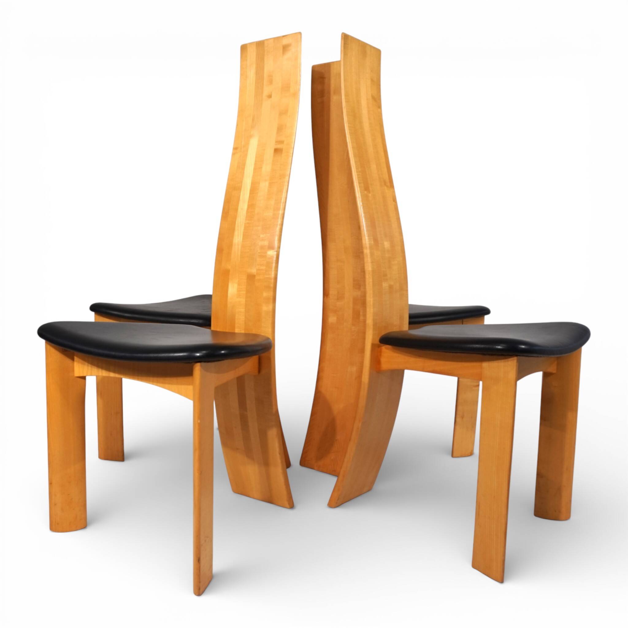 Tranekaer set of 4 Iris dining chairs by Bob van den Berghe, 1980