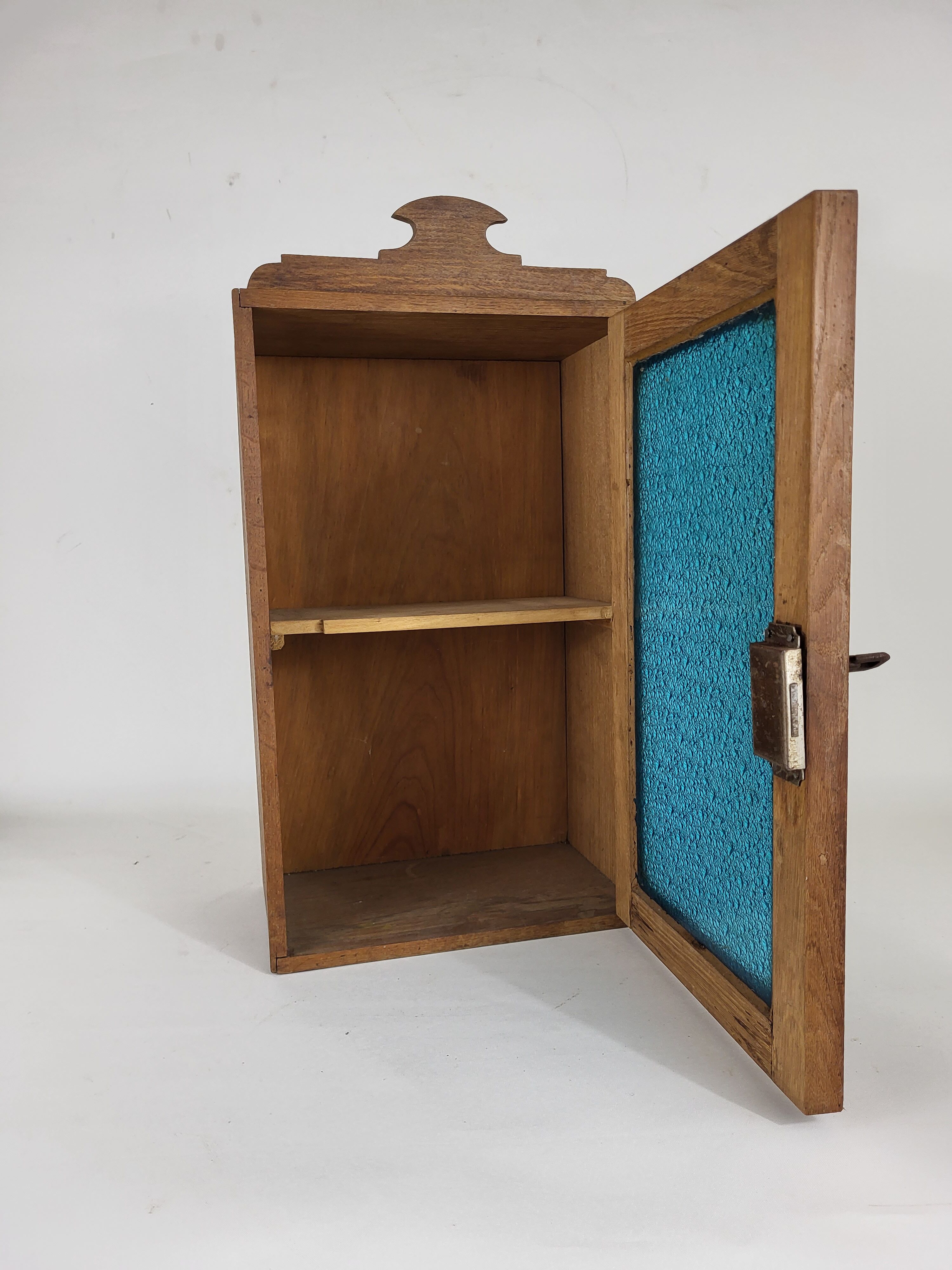 Wood art nouveau style medicine cabinet