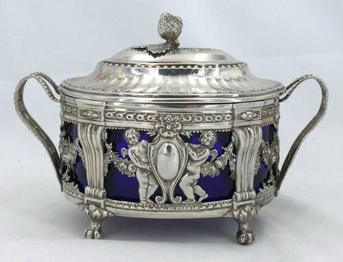 Silver sugar bowl from the 18th century, Louis XVI, 1784, Pierre-Claude Noblet.