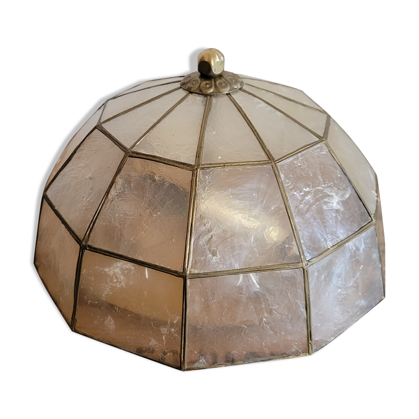 Mother-of-pearl and brass ceiling light