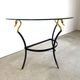 Hollywood regency brass swan console, 1980s