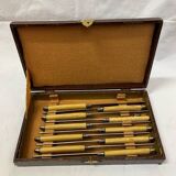 11 bakelite and silver knives early 20th