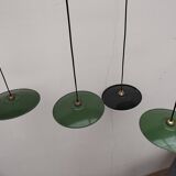Enameled sheet metal pendant lights