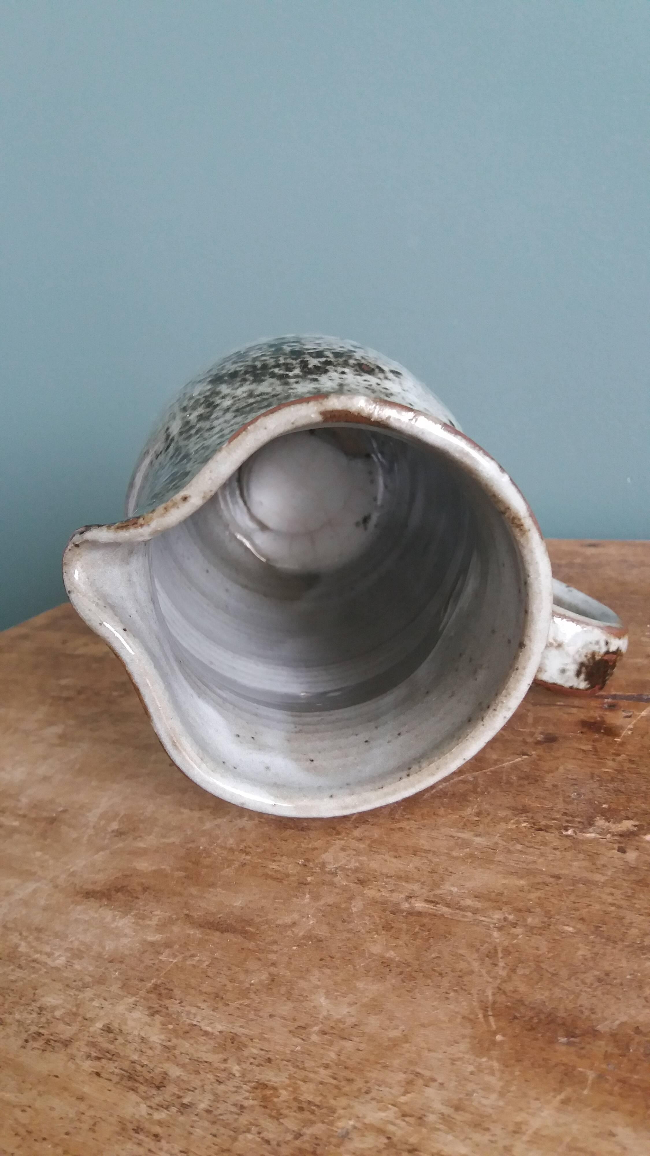 Milk jug signed Atch for Chantal and Thierry Robert, Grès du Loir