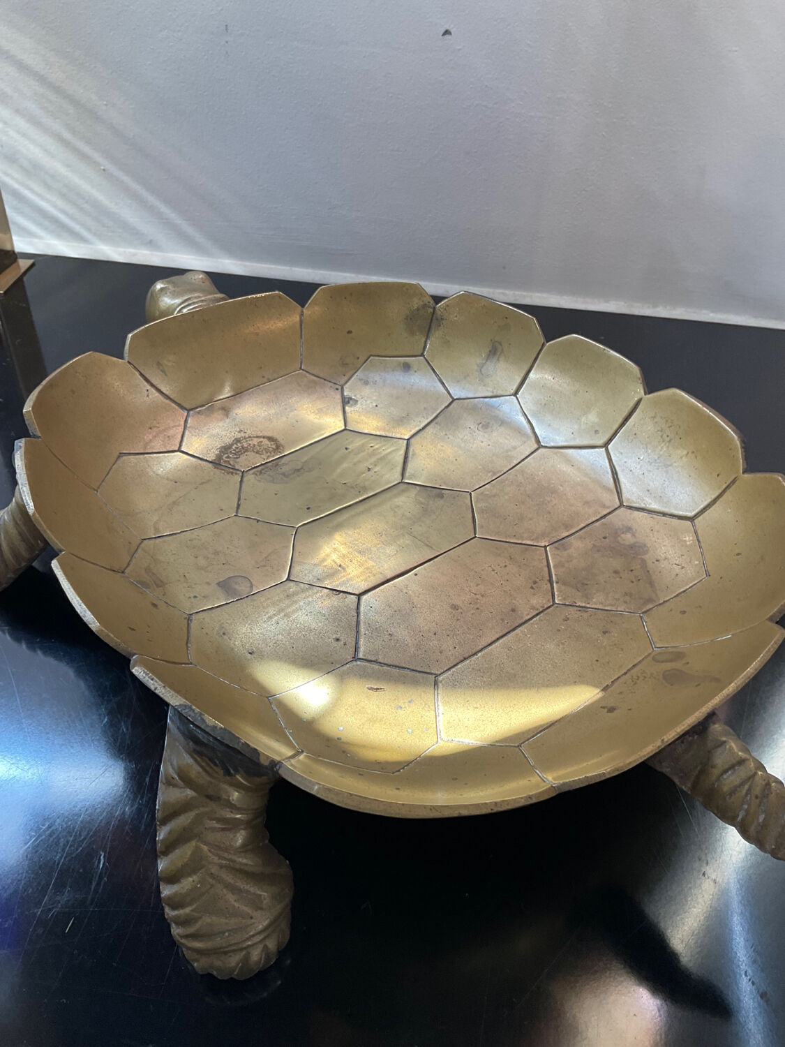 Vintage turtle pocket in solid bronze