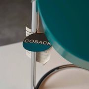 Petrol green table lamp with chromed steel base