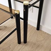 Set of 3 vintage nesting tables in smoked glass and black metal – 1970s
