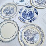 6 vintage flat plates