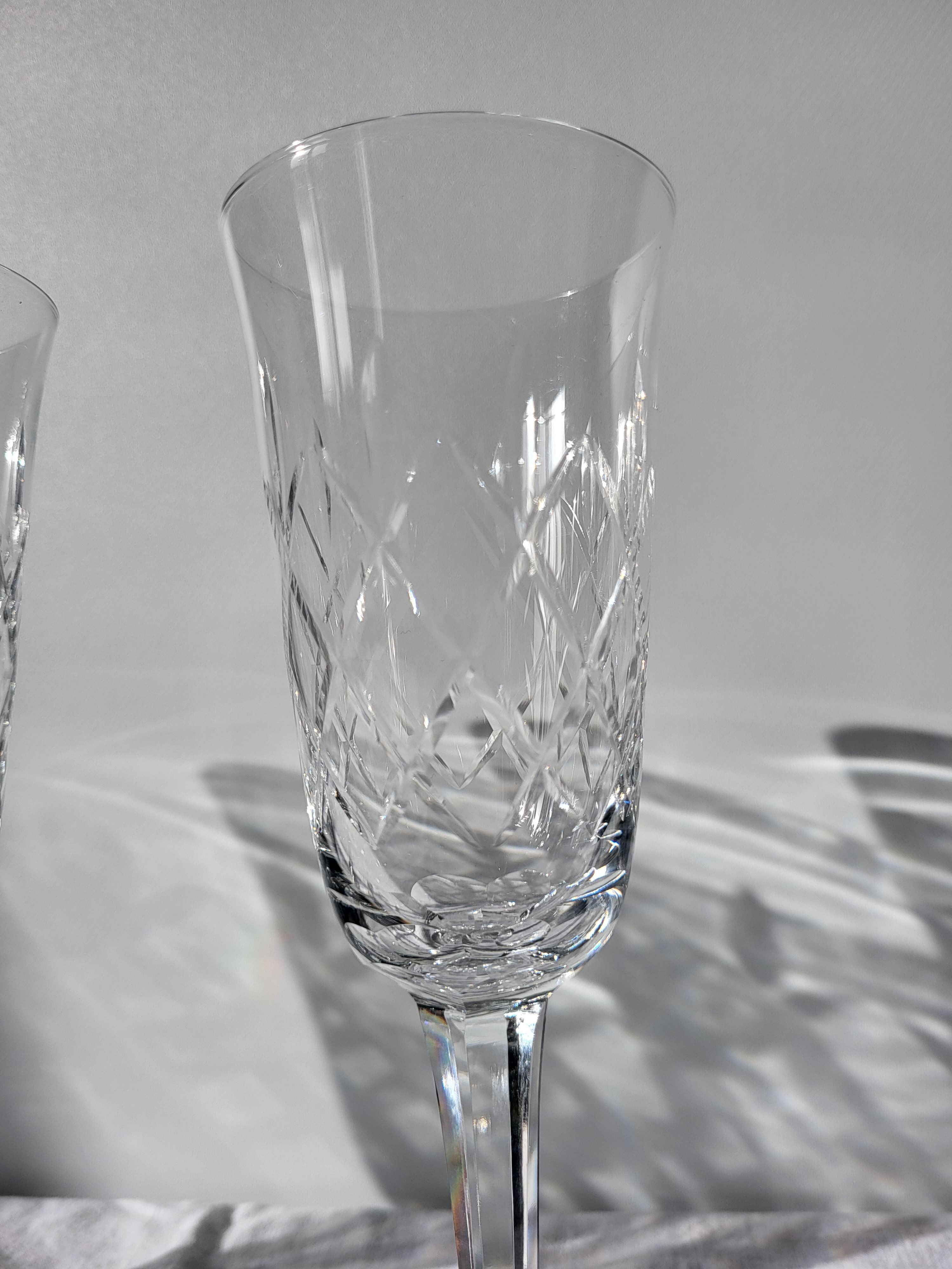 Crystal champagne flutes