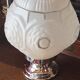 Modernist art deco suspension ceiling lamp in glass and chromed metal