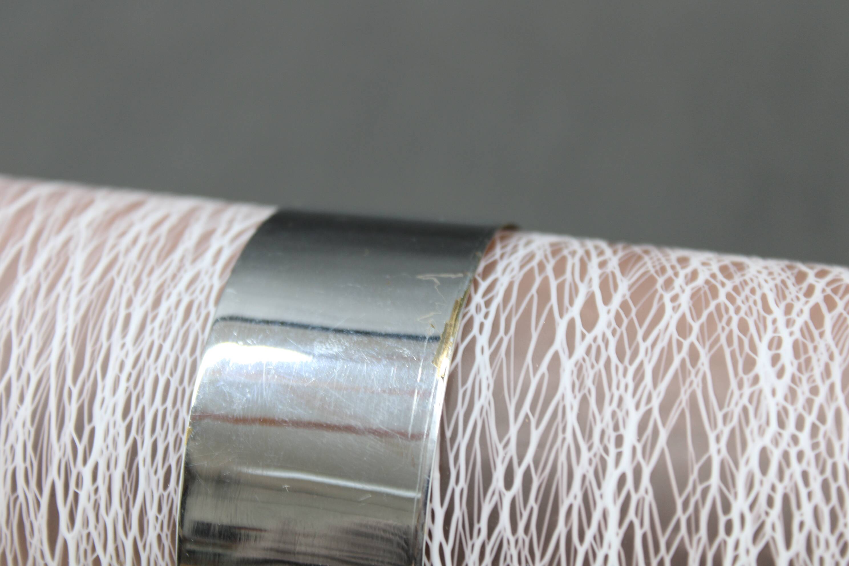 1930s Bauhaus Tubular Wall Light With Pink Glass, Czechoslovakia