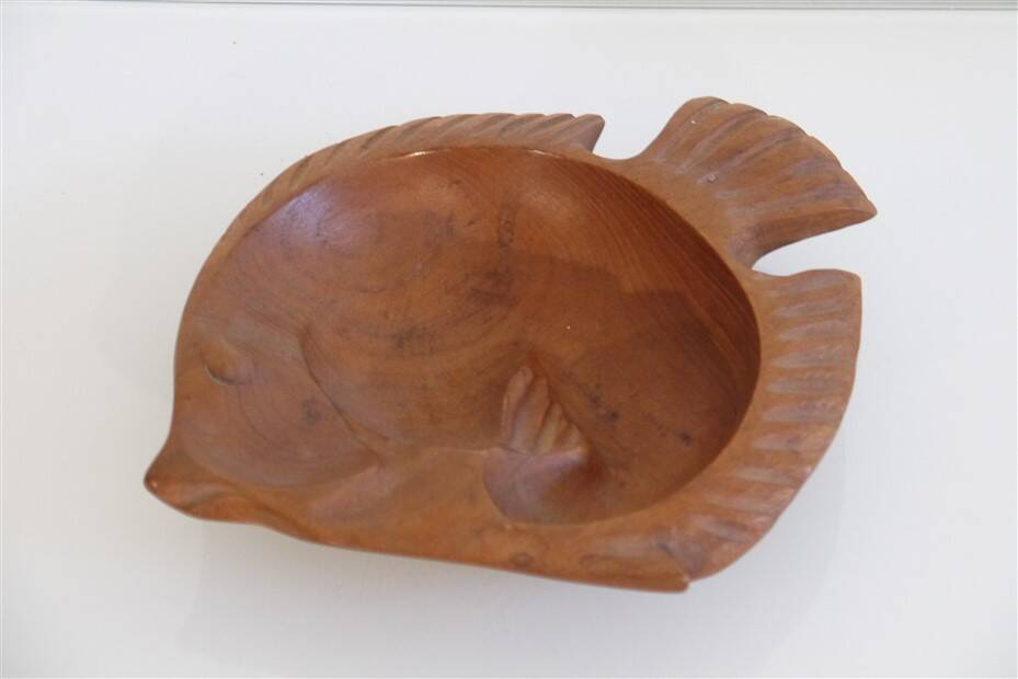 Teak pocket in fish shape 1960