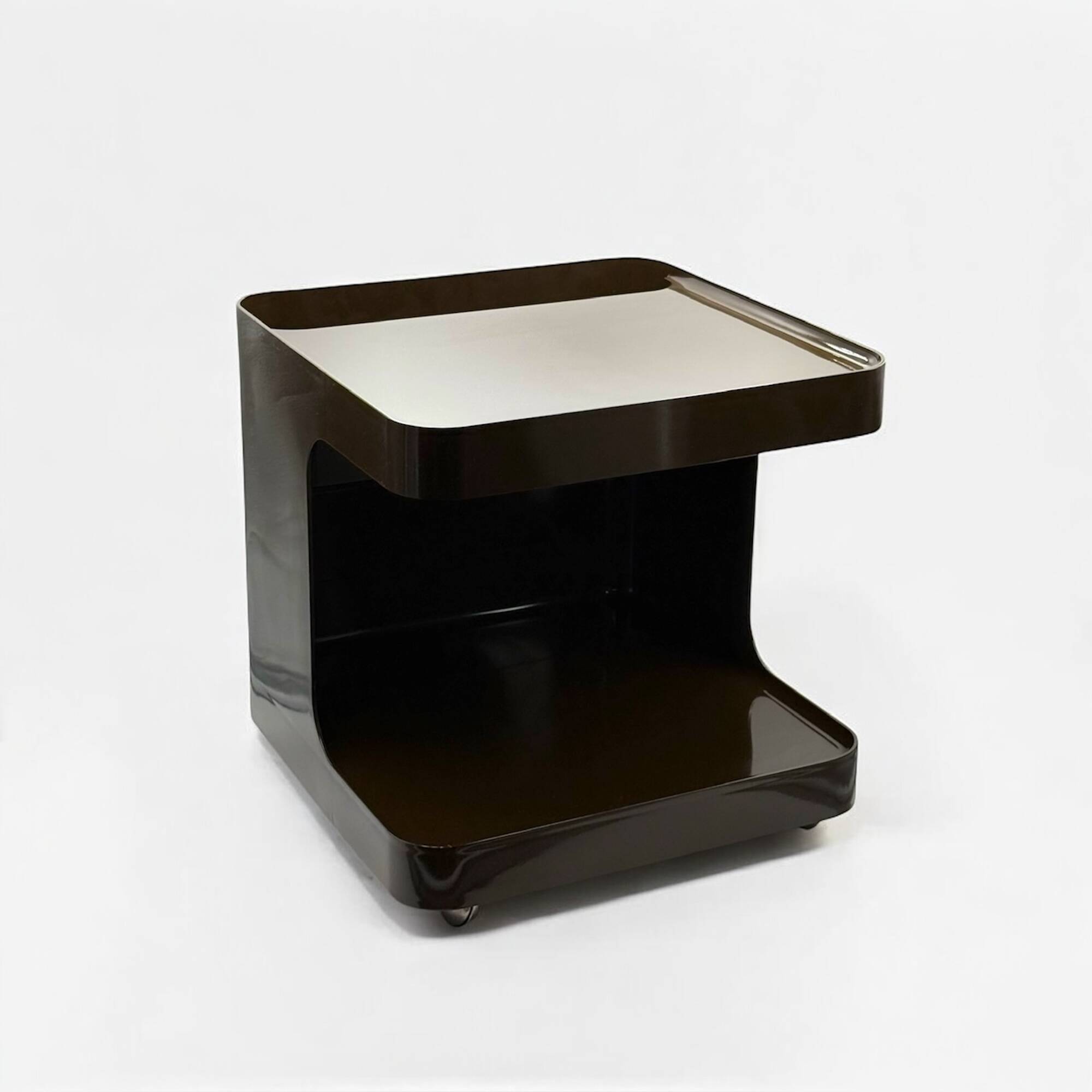 Brown 1970s Space Age Bar Cart Game by Marcello Siard for Longato