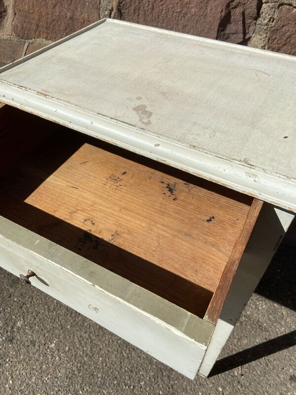 Table d'appoint en sapin vintage shabby chic