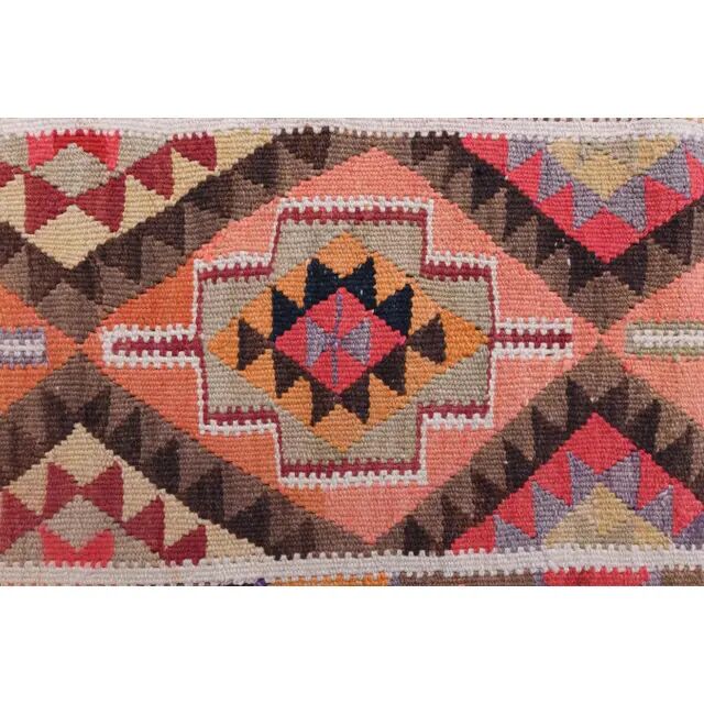 1970s Vintage Turkish Hand-Knotted Wool Cotton Red Runner Rug 83x314