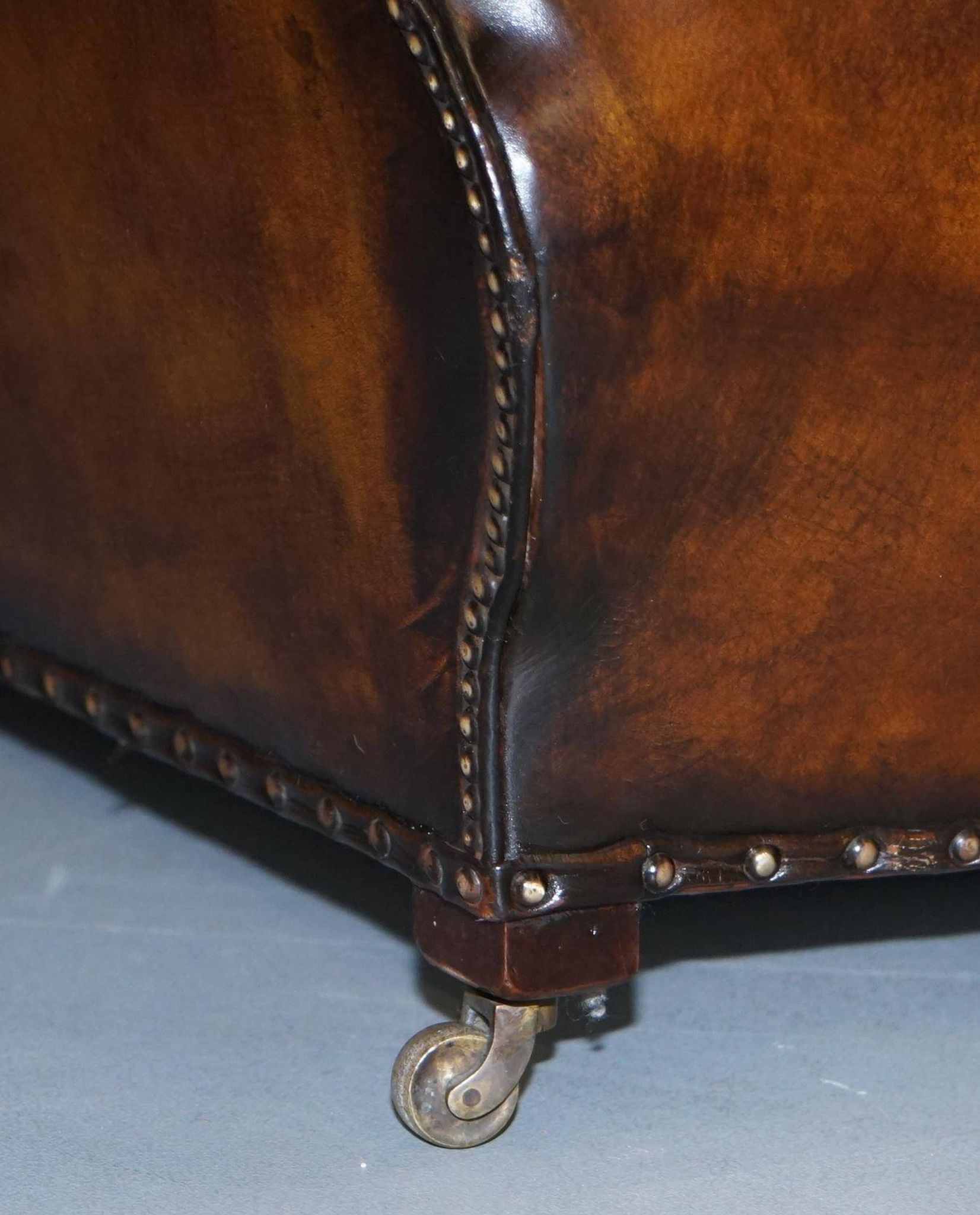 Restored vintage leather sofa from a gentleman's Victorian club.