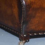 Restored vintage leather sofa from a gentleman's Victorian club.