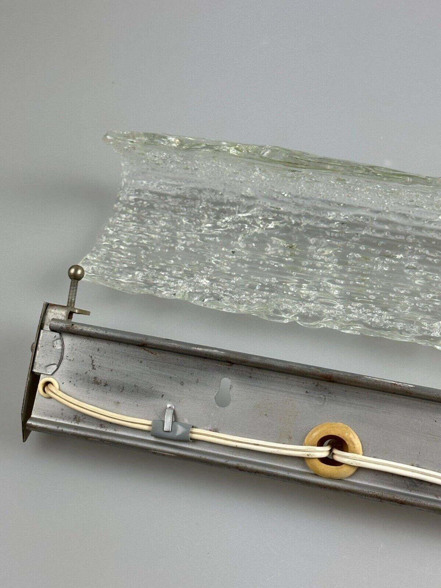 Lampe murale des années 60 et 70, éclairage de miroir, Allemagne, verre glacé, Space Age Design