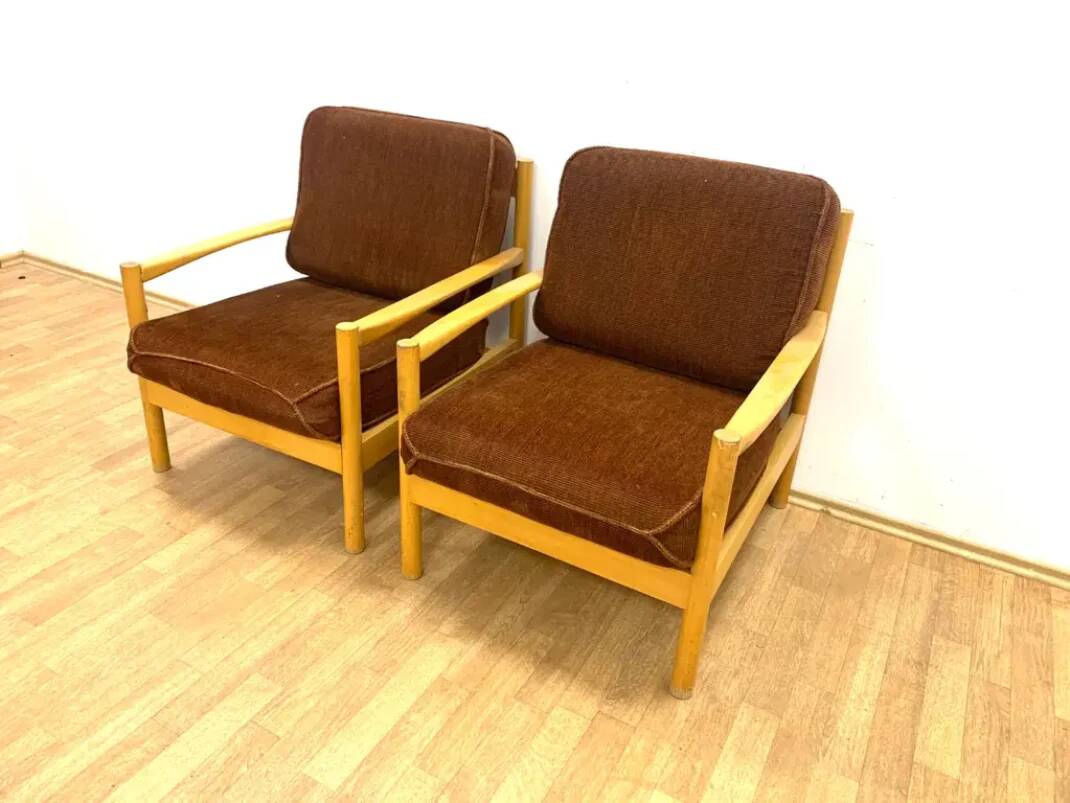 Pair of Armchairs, TON, 1970s, Czechoslovakia