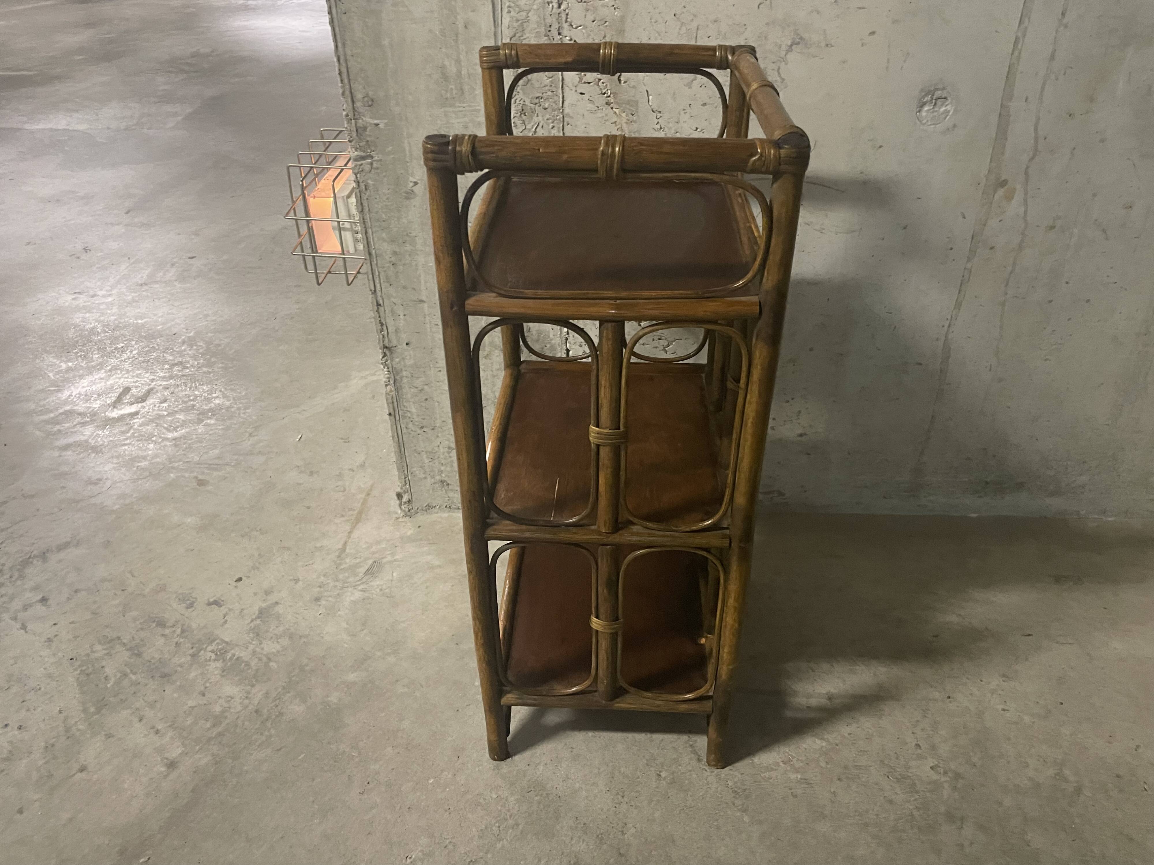 1970s rattan shelf