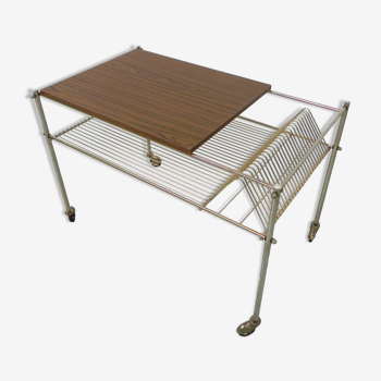 Table basse vintage avec rack