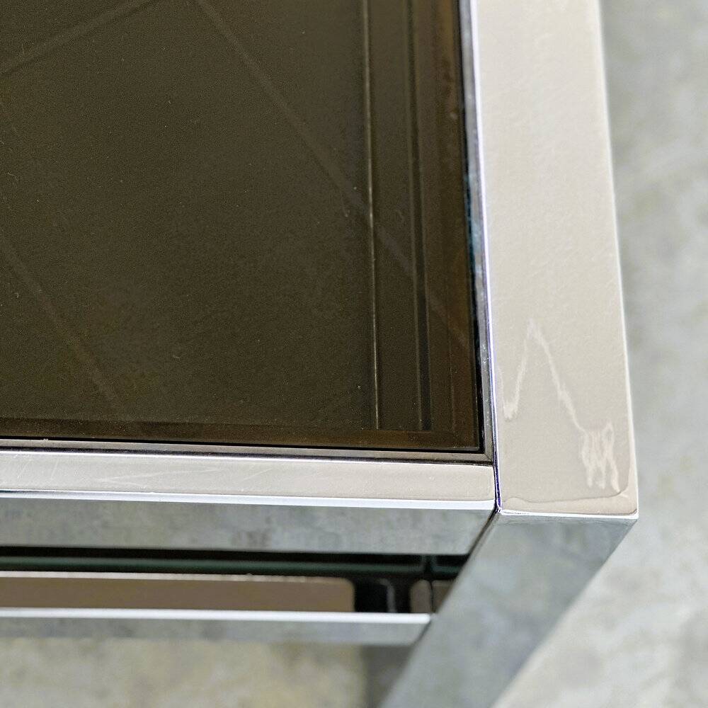XL Belgo Chrom square coffee table in chrome & smoked glass – 1970s