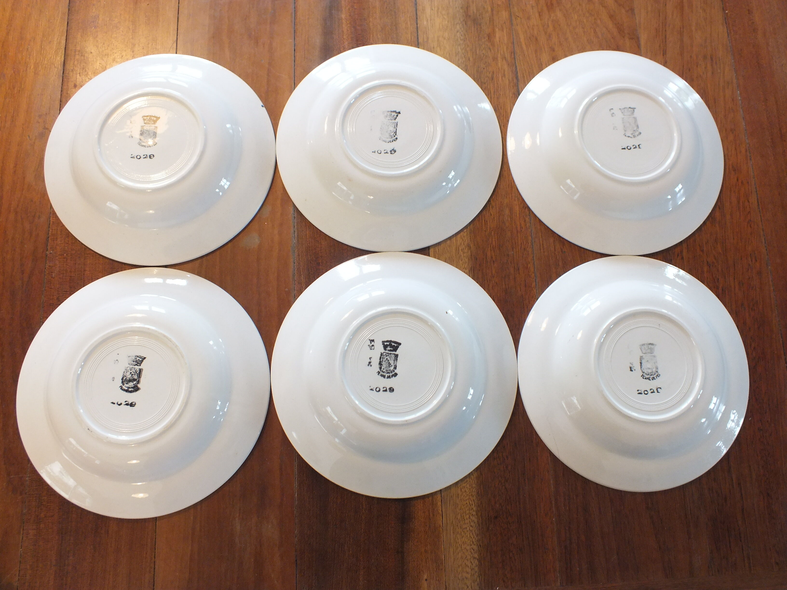6 Hollow plates of the 40s decoration Flowers - Saint Amand Terre de Fer