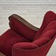 1950s, Danish relax armchair, furniture velour, carved oak wood.