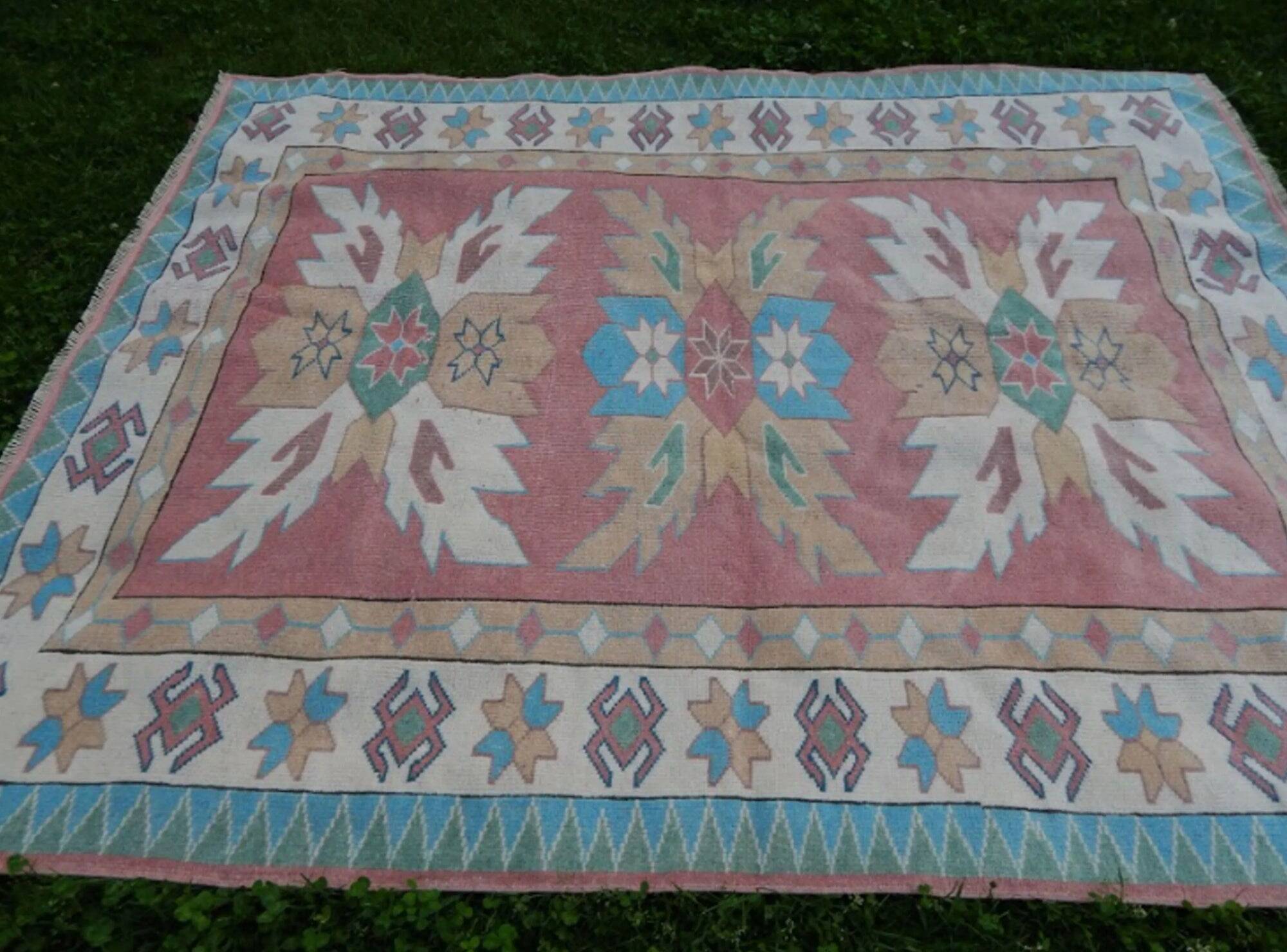 Vintage Turkish Oushak rug 170x216 cm