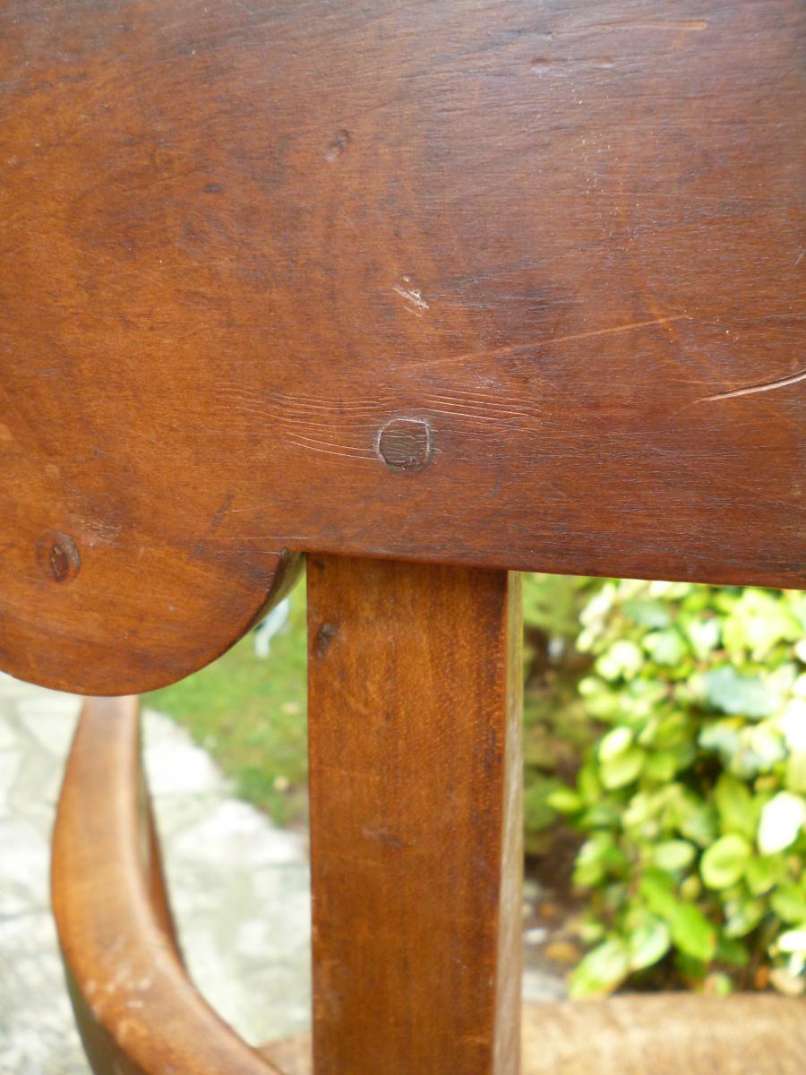 Fauteuil paillé d'époque directoire XVIII E