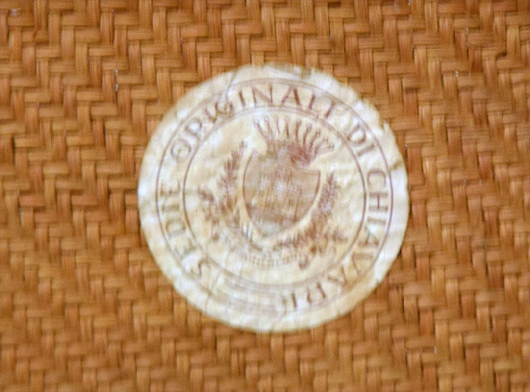 Chiavarina chairs in cherry wood with straw seat, early 20th century, Set of Four