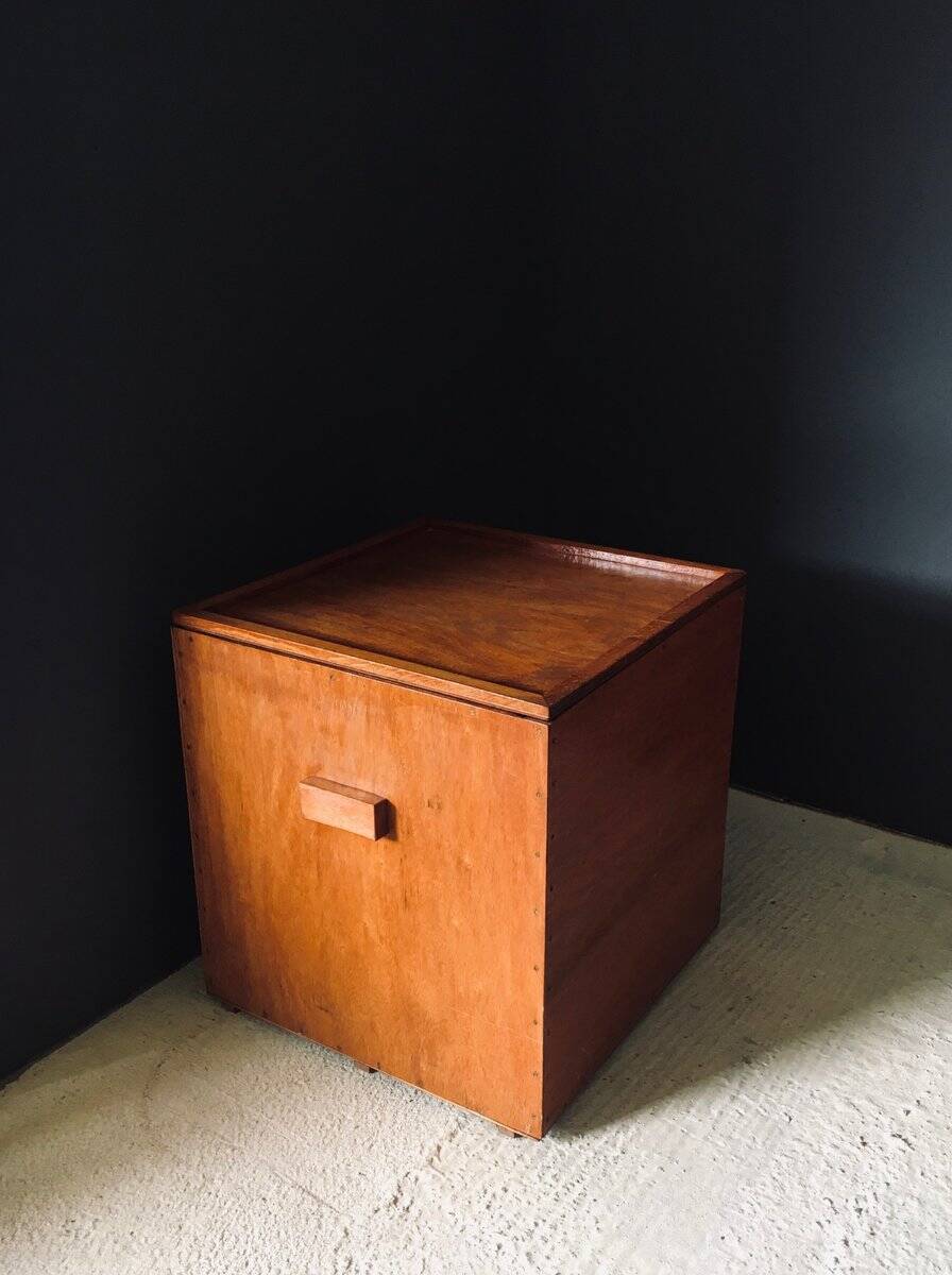 Handcrafted Cubical Side Table, Belgium, 1950s