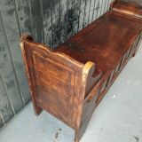 Wooden bench, chestnut chest