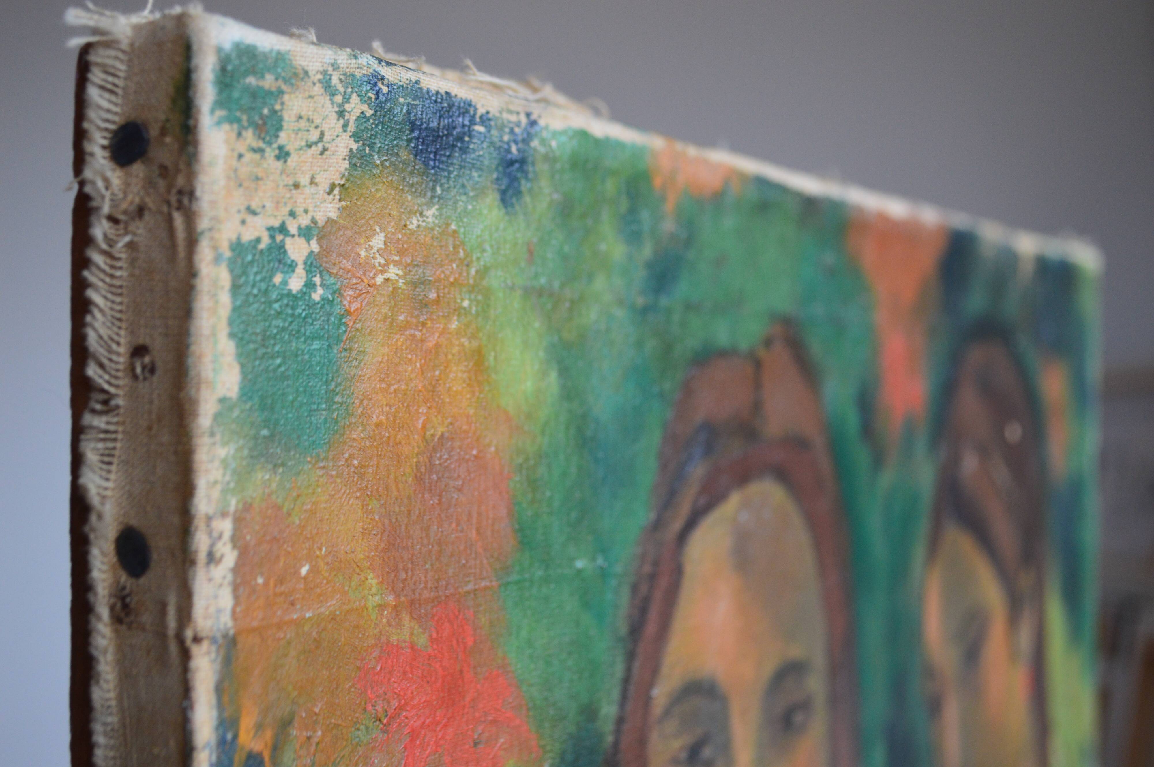 Ancient painting – Two female figures France (attributed), circa 1905–1925