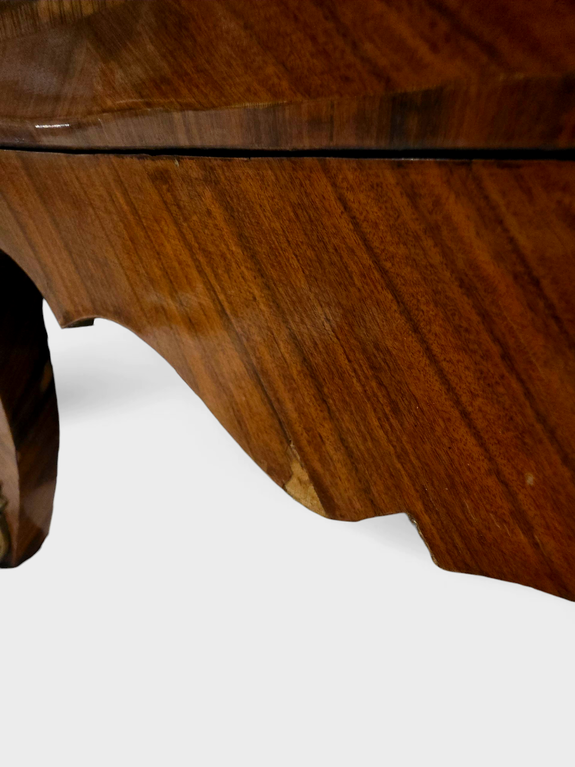 Louis XV style commode in marquetry and gilded bronze