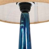 Rare Jørgen Holstein ceramic table lamp / mid-century Danish modern design / lamp / turquoise / 1960s / 1970s