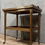 Parisian serving cart with Louis XVI style system in mahogany and bronzes