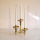 Vintage candle holder with 3 brass lights, Germany 1970