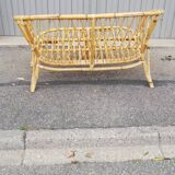Vintage rattan bench
