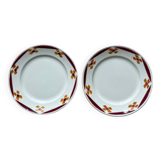 2 assiettes plates modèle Pornichet F Badonviller