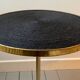 Vintage tripod pedestal table in gold metal