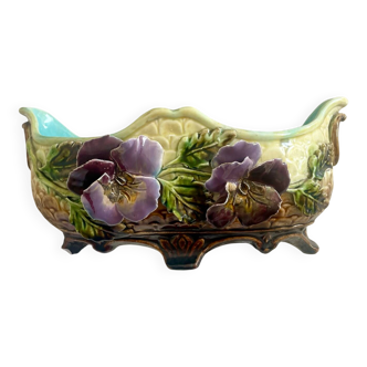 Antique Barbotine Planter from the Onnaing Manufacture, Thought Model