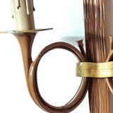 bronze-painted metal wall light, 2 lights, Napoléon III style lamp