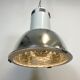 Industrial aluminium lamp with iron grid from siemens, 1980’s