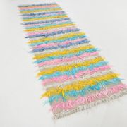 Tapis Kilim rose et bleu 3x10, 94x294 cm